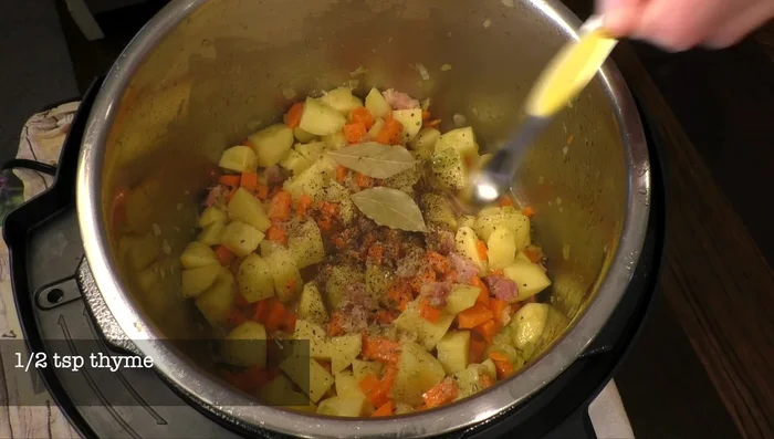 Add 4 cups of water and cook for about 5 minutes.