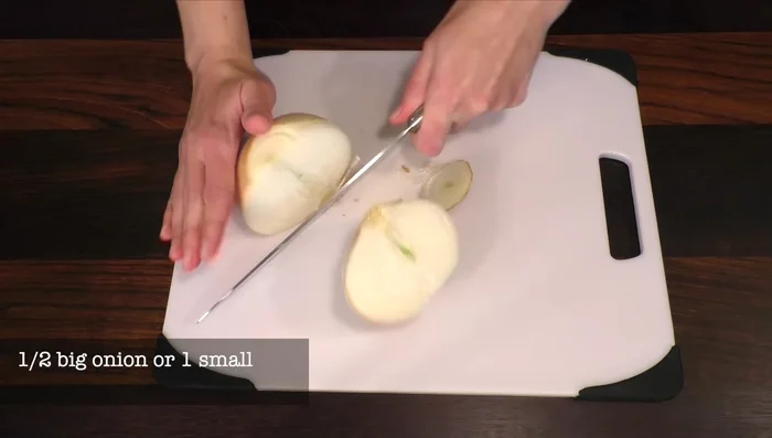 Finely chop the onion and celery.