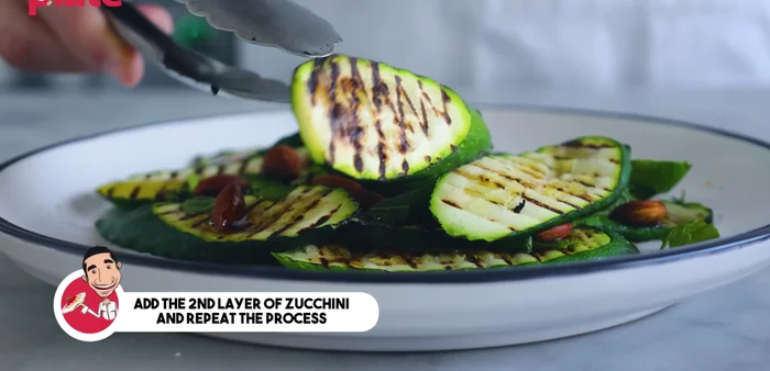 If using multiple layers of zucchini, repeat steps 5-9 for each layer.