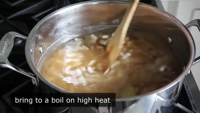 Add drained soaked beans and reduce heat to medium-low. Simmer for about an hour, or until beans are tender.