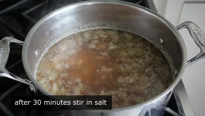 At the 30-minute mark, add salt.