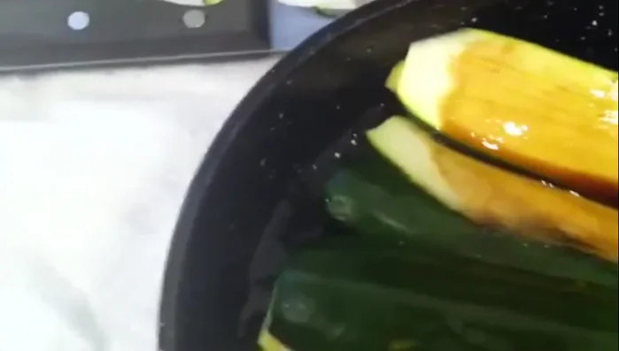Let the squash marinate in the balsamic vinegar for a while. The longer, the better the flavor.