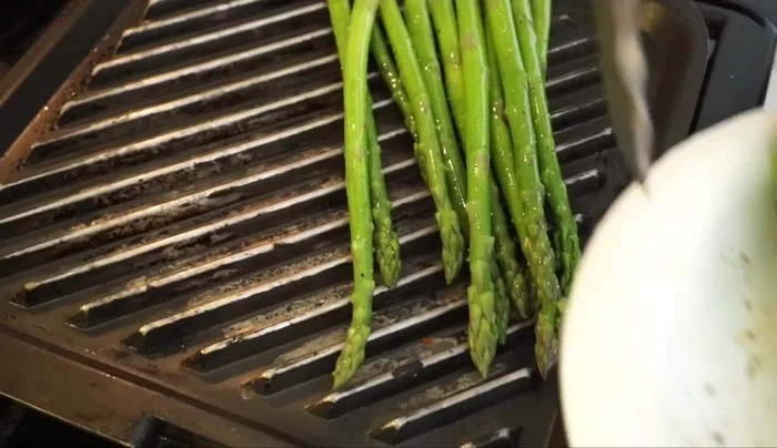 Grill asparagus for 3-4 minutes.