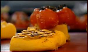 Griddled Polenta with Roasted Tomatoes & Goat's Curd: Brunch Recipe