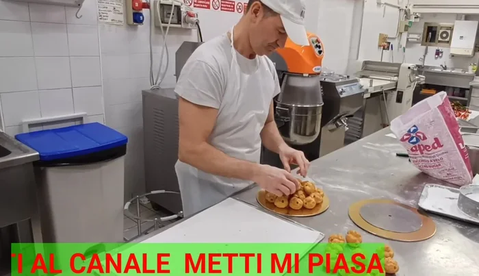 Prepare the cake base (likely profiteroles). You'll need to prepare a sufficient amount. This video suggests counting them first for efficiency.