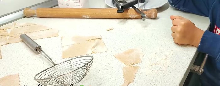 Cut the dough into desired shapes (the recipe suggests large, irregular shapes).