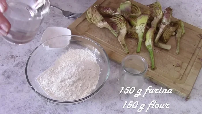Prepare the batter: Whisk together flour, water, wine, salt, and pepper.