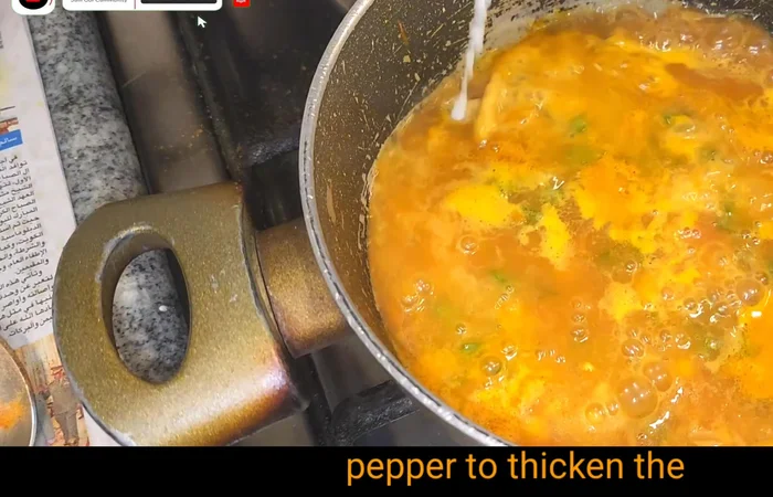 Add black pepper and corn flour for thickening.