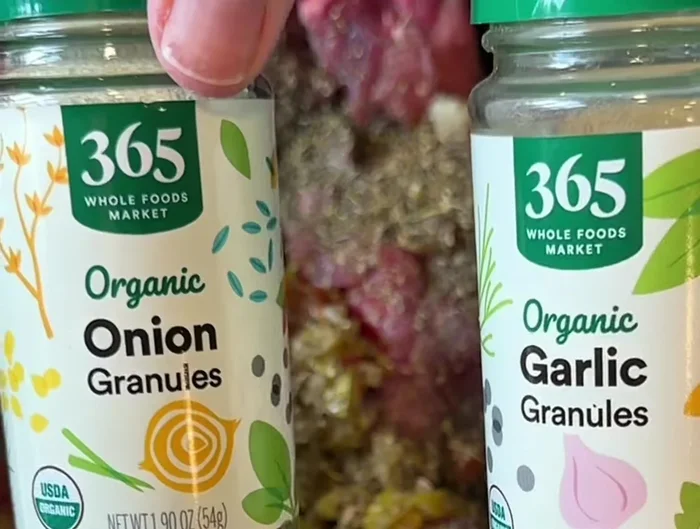 Add Italian seasoning, granulated garlic, and granulated onion (fresh garlic and onion can be used as well).