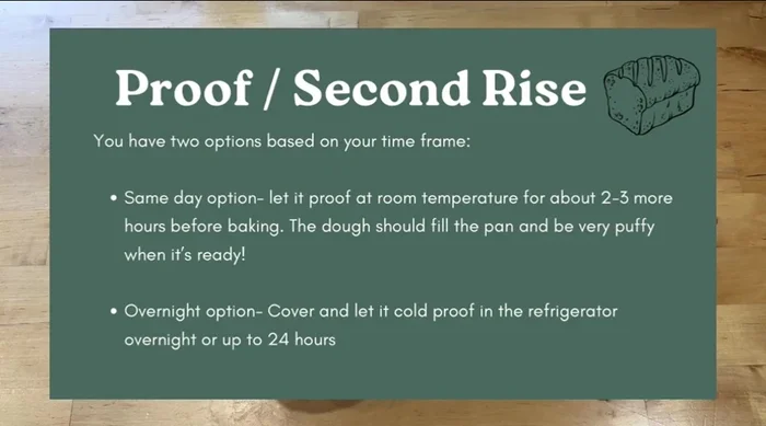 Second rise (proofing): Let the dough rise for 2-3 hours (same-day) or overnight in the refrigerator.