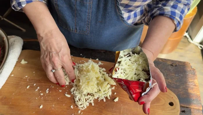 Top with provolone cheese and let it melt.