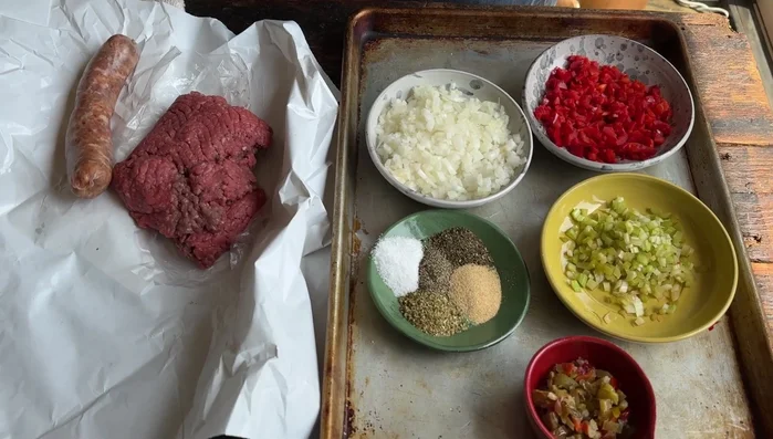 Remove the casing from the Italian sausage. A helpful tip is to use the sausage meat to make meatballs!