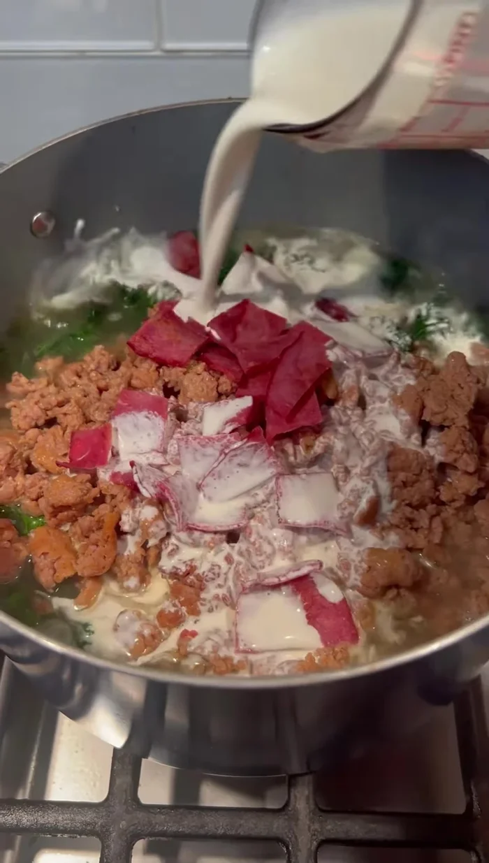 Simmer the soup.