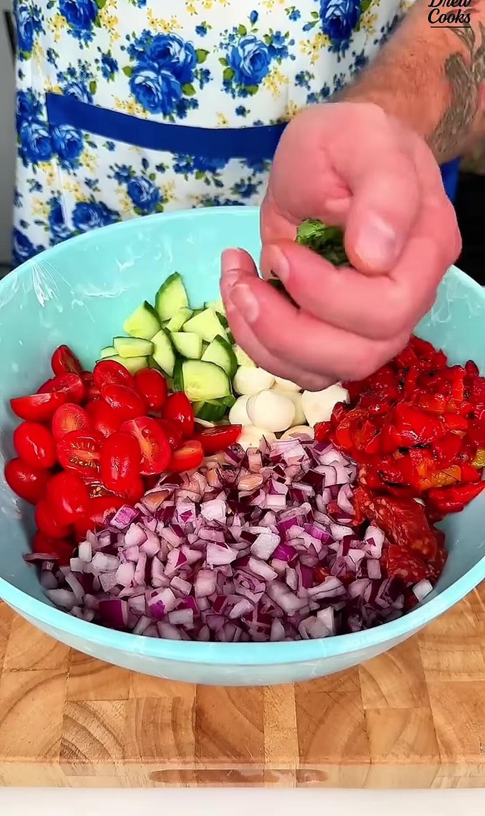 Add 1/4 cup of chopped fresh basil.