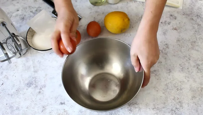 Break 3 eggs into a bowl.