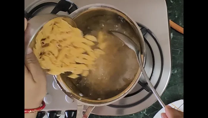 Once boiling, add pasta and cook until tender, stirring every 1-2 minutes to prevent sticking.