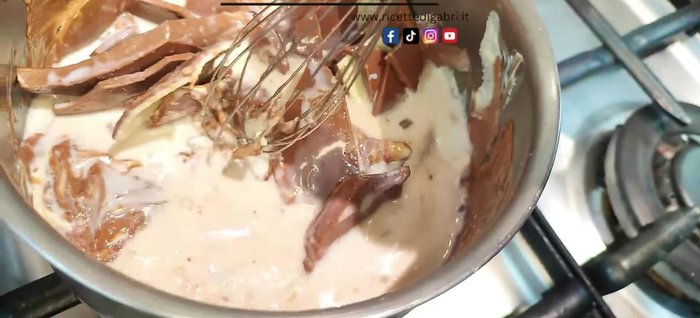 Melt the chocolate and milk mixture on very low heat, stirring constantly.