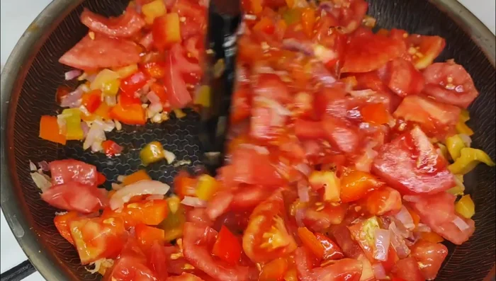 Cooking process continues.