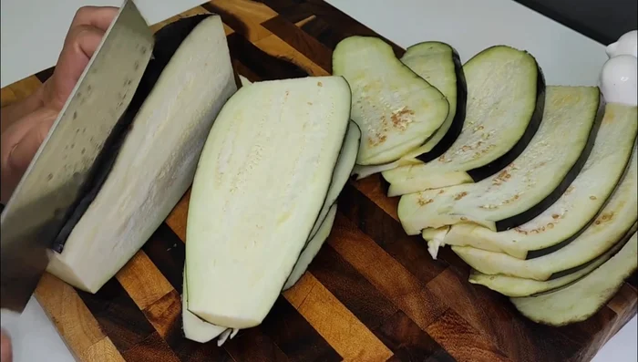 Prepare the eggplant.