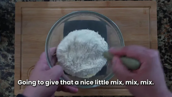 Combine semolina flour, all-purpose flour, and salt in a bowl.
