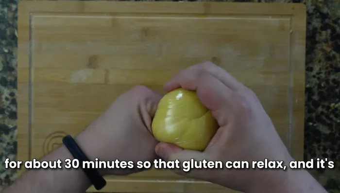 Form the dough into a ball, wrap in plastic wrap, and refrigerate for 30 minutes.