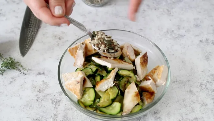 Prepare dressing: Combine oil, salt, thyme, and lemon juice or vinegar.