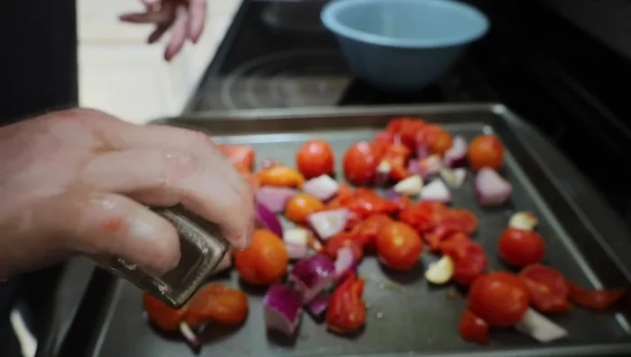 Roast in the preheated oven for 25-30 minutes.