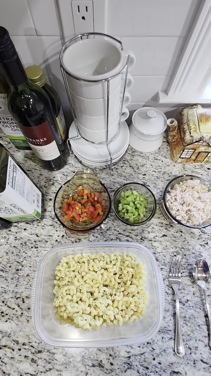 Drizzle extra virgin olive oil over the salad and toss to combine.