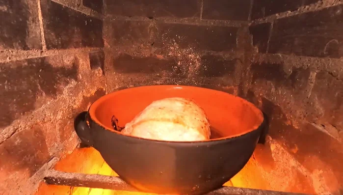 Roast the pork loin in the oven.