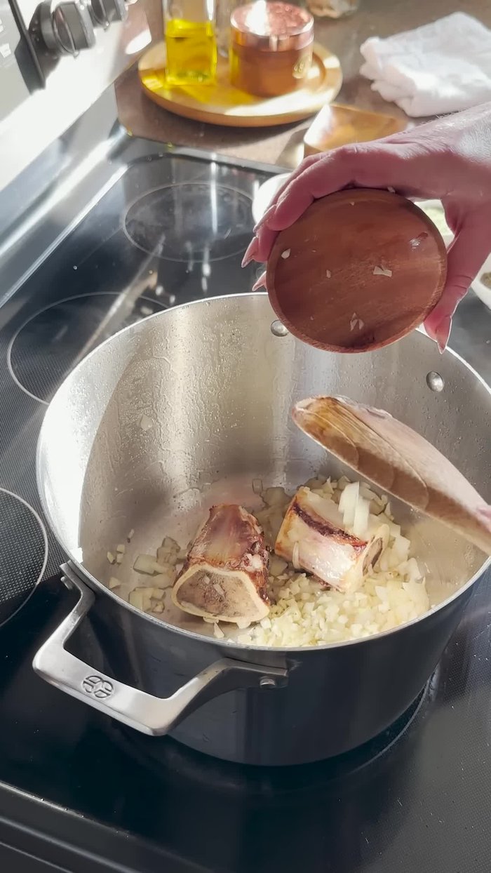 Add onions and sauté.