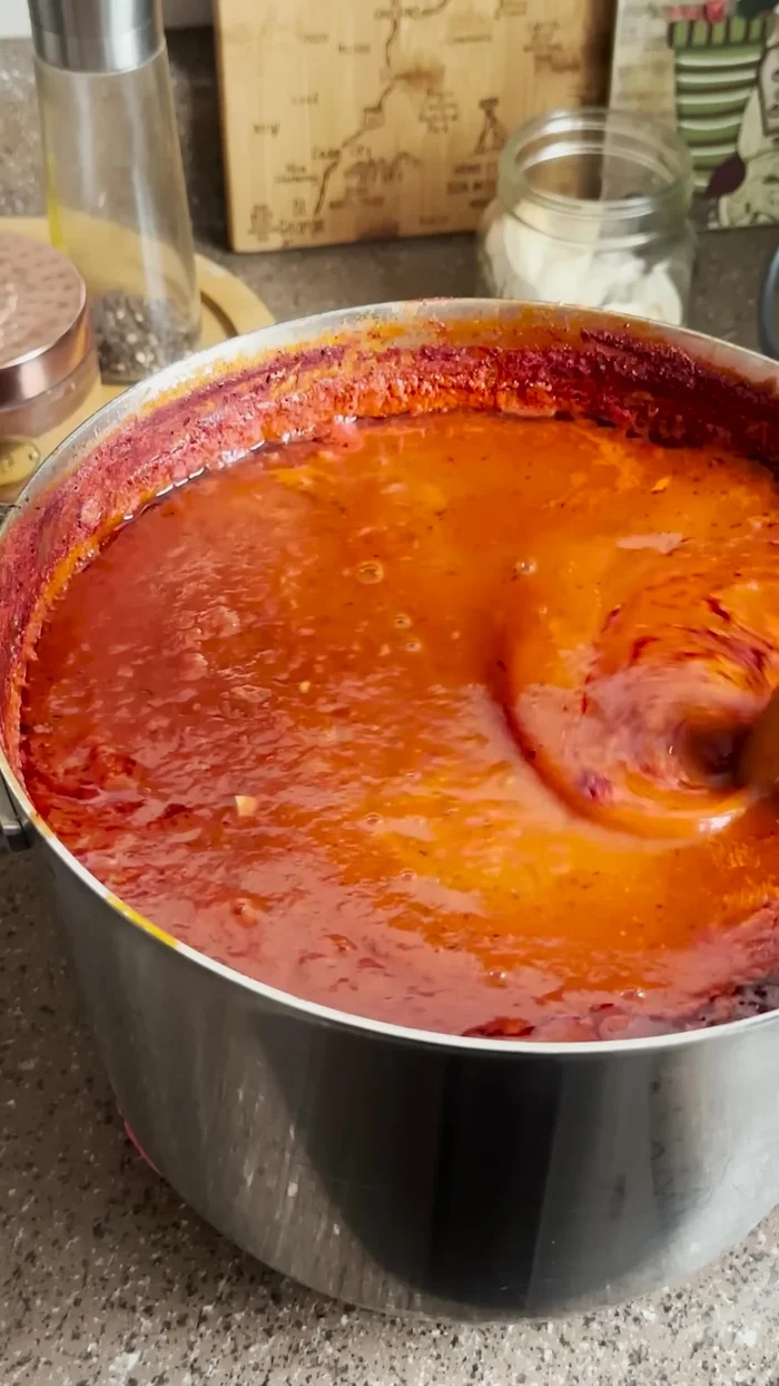 Remove bones and partially blend with an immersion blender.