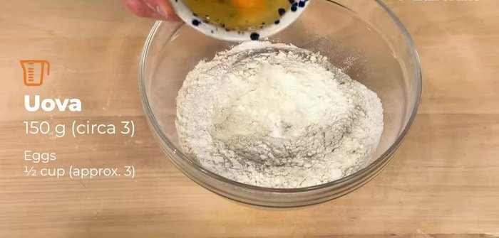 In a bowl, add eggs and start working them with a fork until a solid mixture forms.