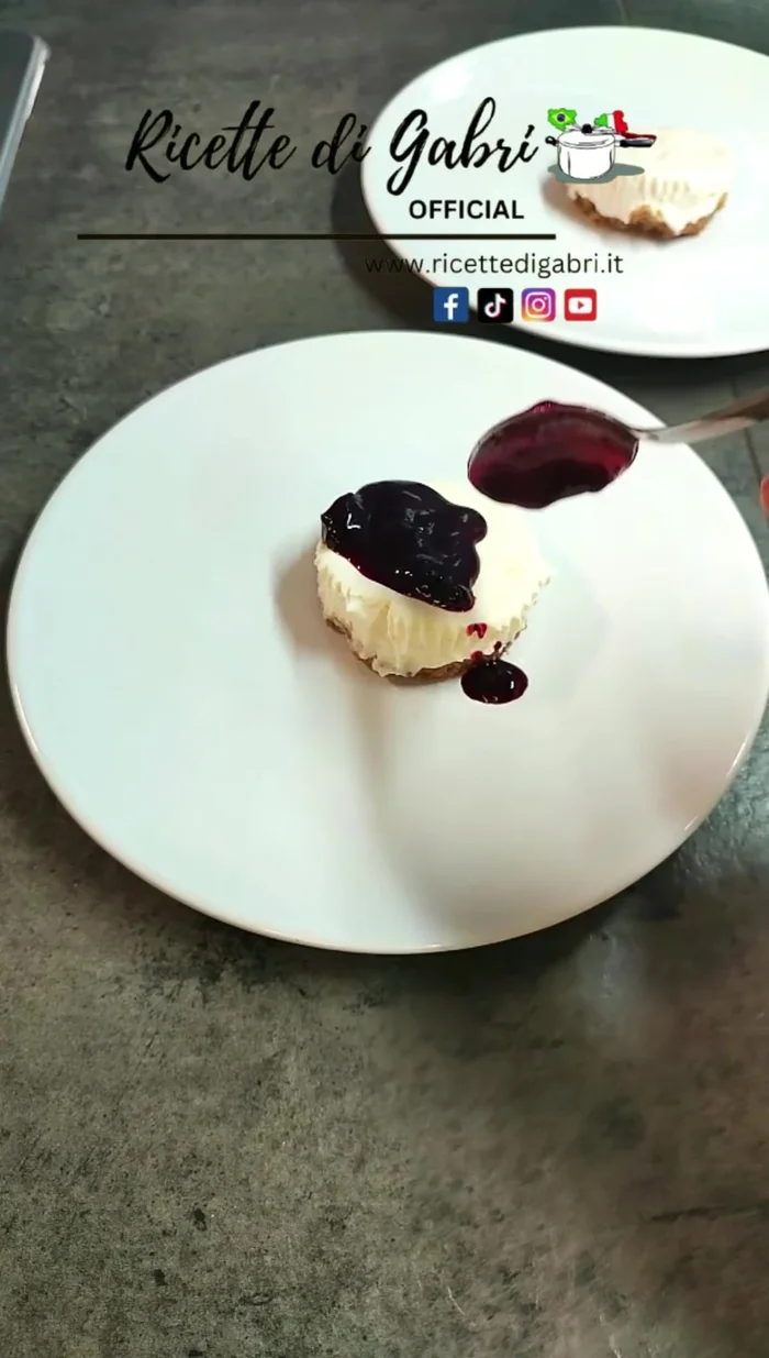 Add sauce and blueberries on top.