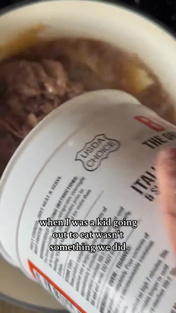Once the beef is heated through, slice it thinly to easily fit within your bread rolls.