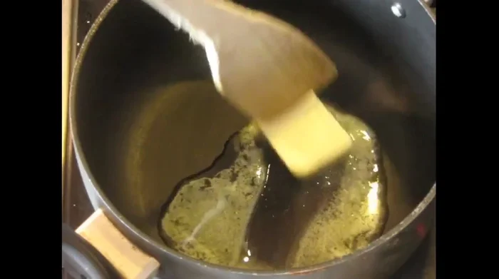 Weigh out the butter and melt it in a pan.