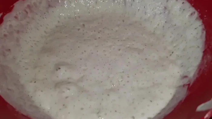 Mix 100g flour and 4g gluten. Add the rested dough and knead well without adding water.