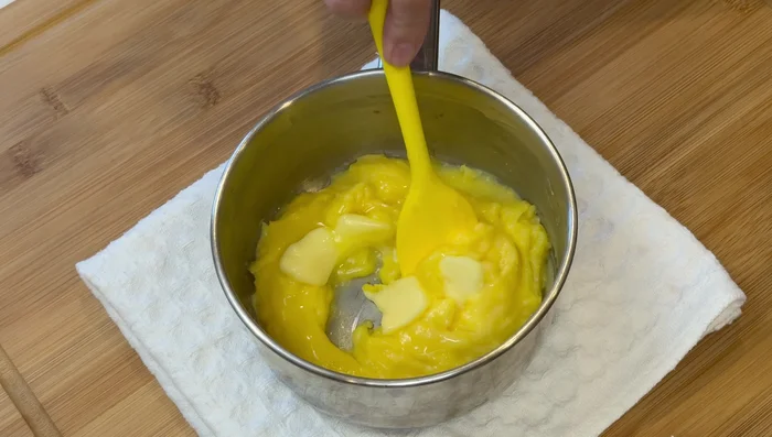 Remove from heat, stir in butter until melted and smooth.
