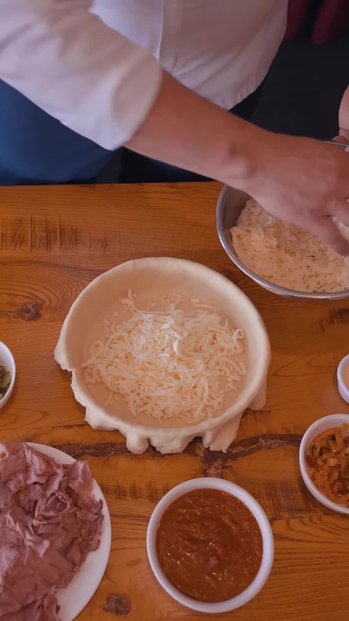 Add 1 pound of cheese for a small pizza.