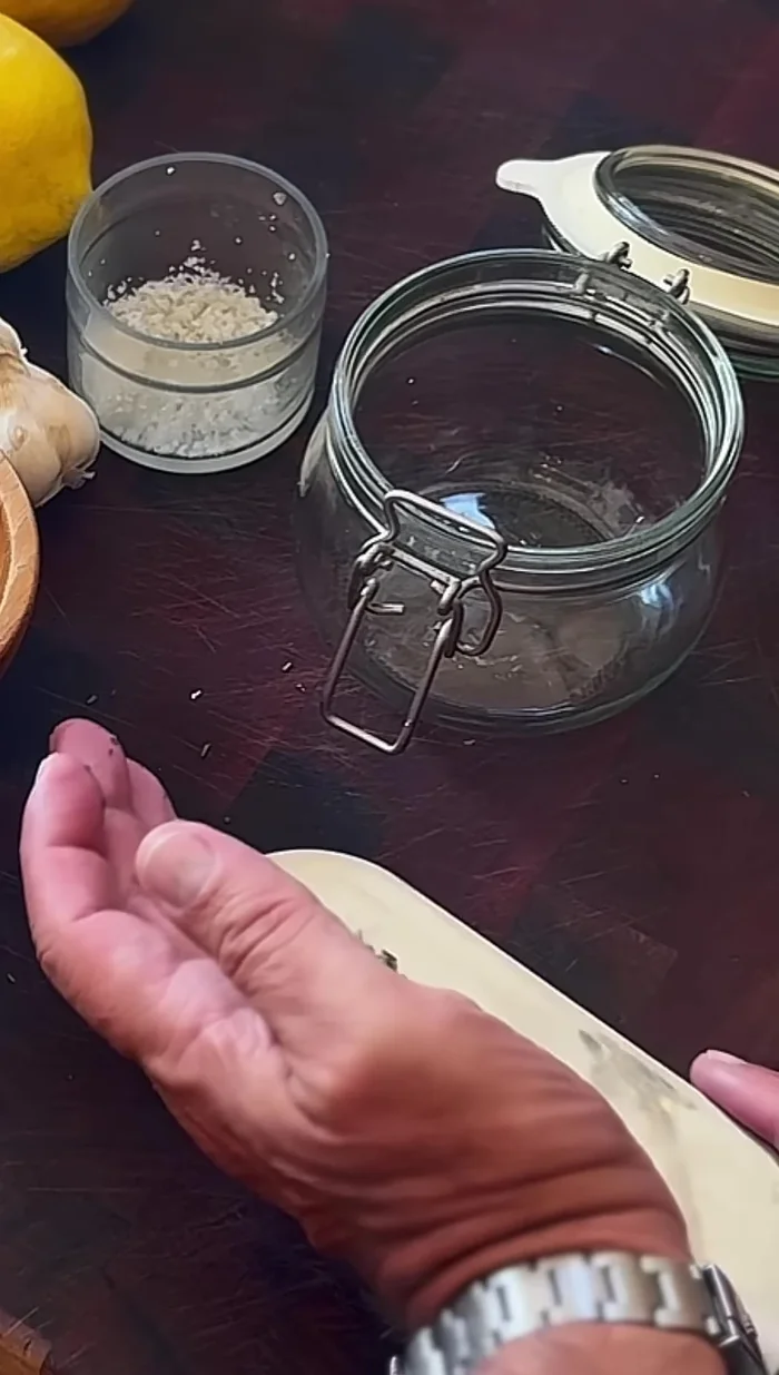 Add the chopped rosemary to your jar.
