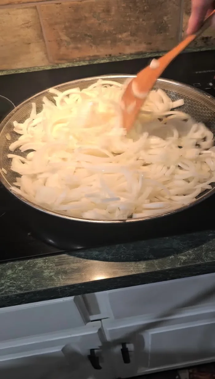 Add the chopped onions and cook until caramelized (approximately 40 minutes, but longer if onions are thickly sliced).