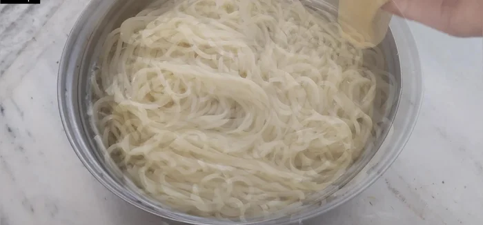 Reserve some pasta water before draining the pasta. Do not rinse with cold water.