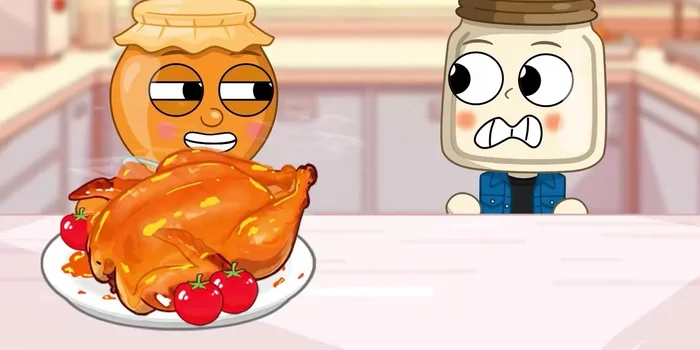 Fry the chicken until golden brown and crispy.