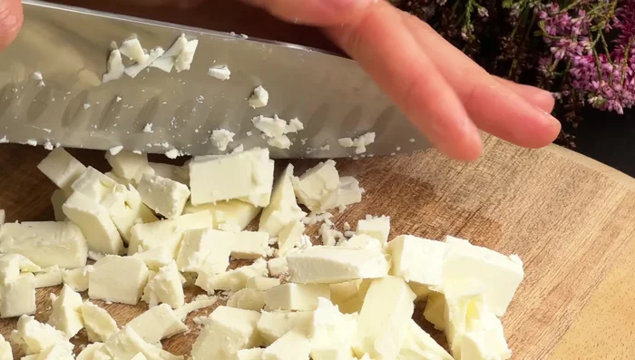 Crumble feta cheese over the vegetables.