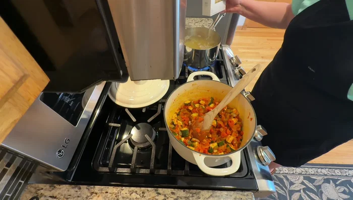 Boil pasta separately in salted water until al dente.
