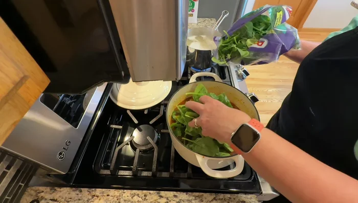Add spinach.