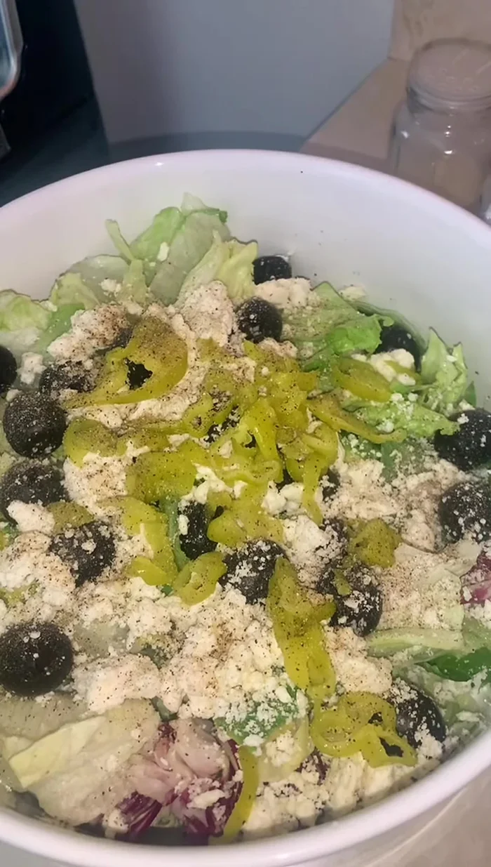Squeeze a whole lemon's juice into the salad. Remove any seeds.