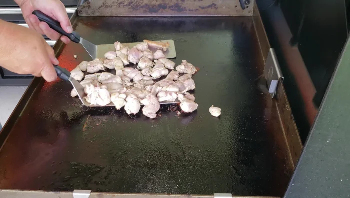 Sear chicken on both sides.
