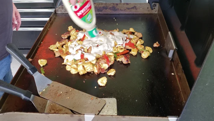 Stir in creamy Italian dressing.