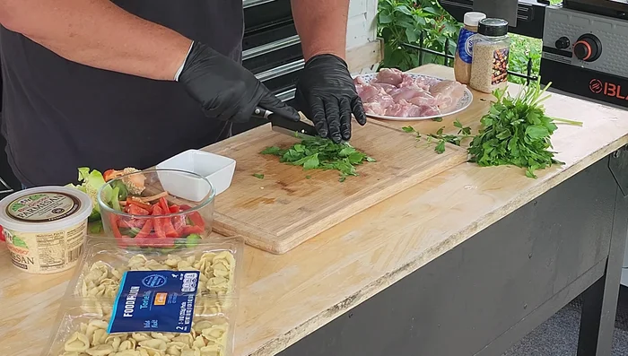 Rough chop parsley for garnish.