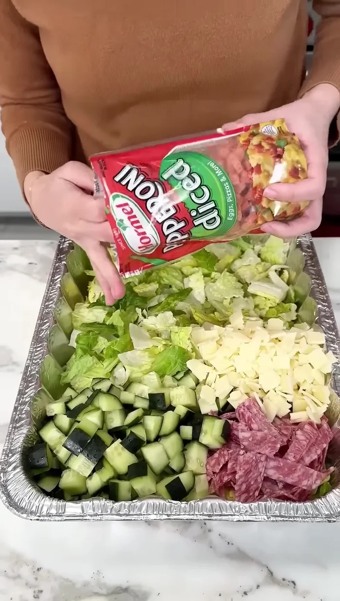 Add diced pepperonis.